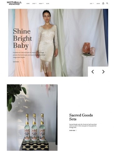 eCommerce website: Mothball Memoirs