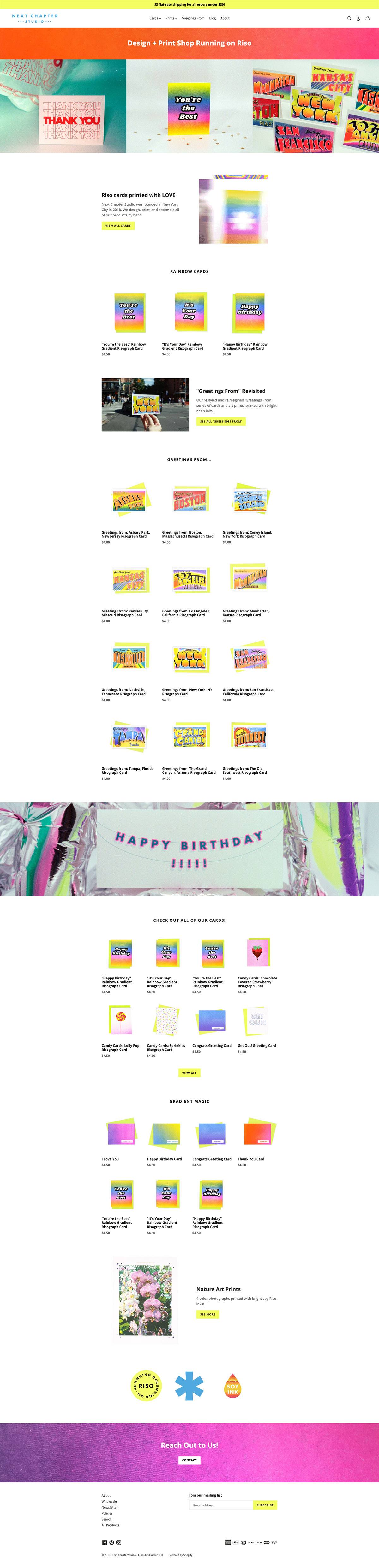 eCommerce website: Next Chapter Studio