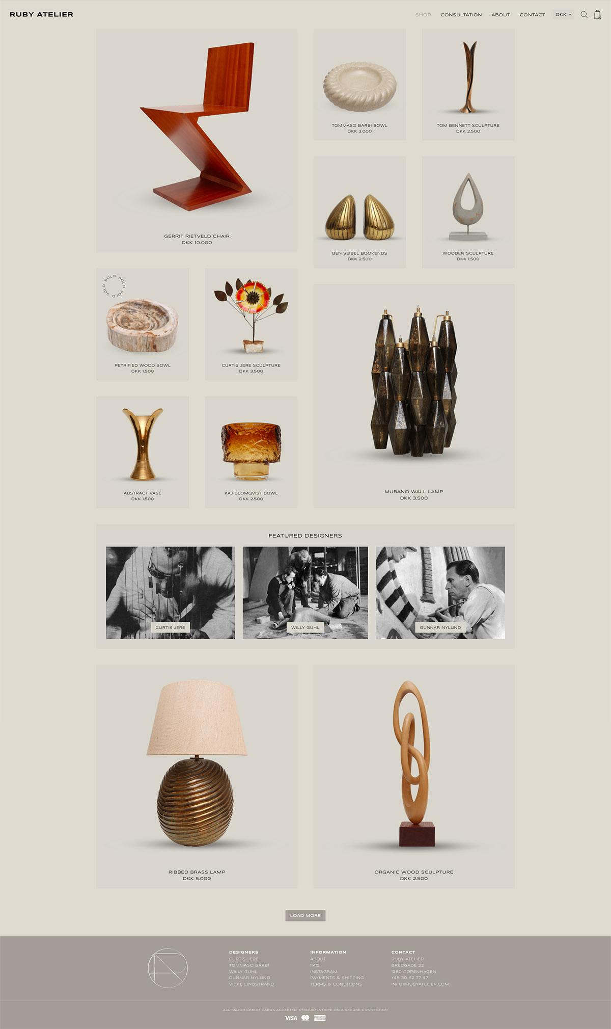 eCommerce website: Ruby Atelier