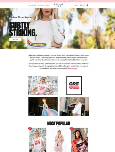 eCommerce website: Skylar Yoo