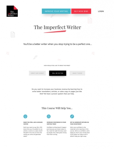eCommerce website: The Imperfect Writer