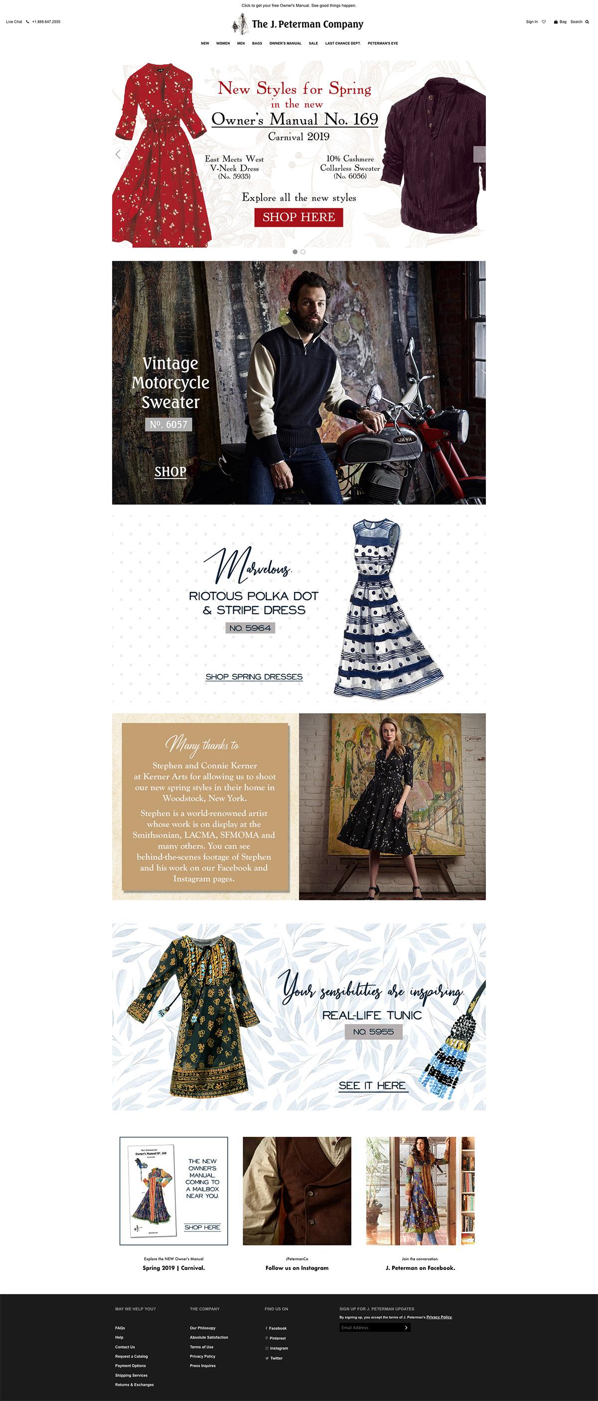 eCommerce website: The J. Peterman Company