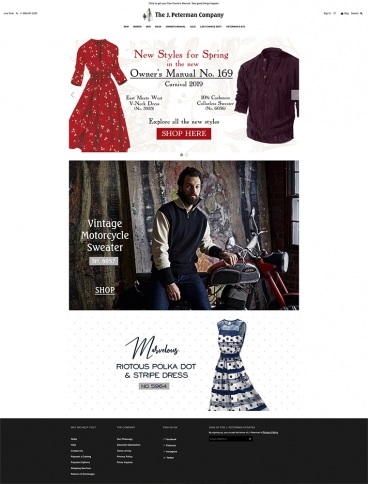 eCommerce website: The J. Peterman Company