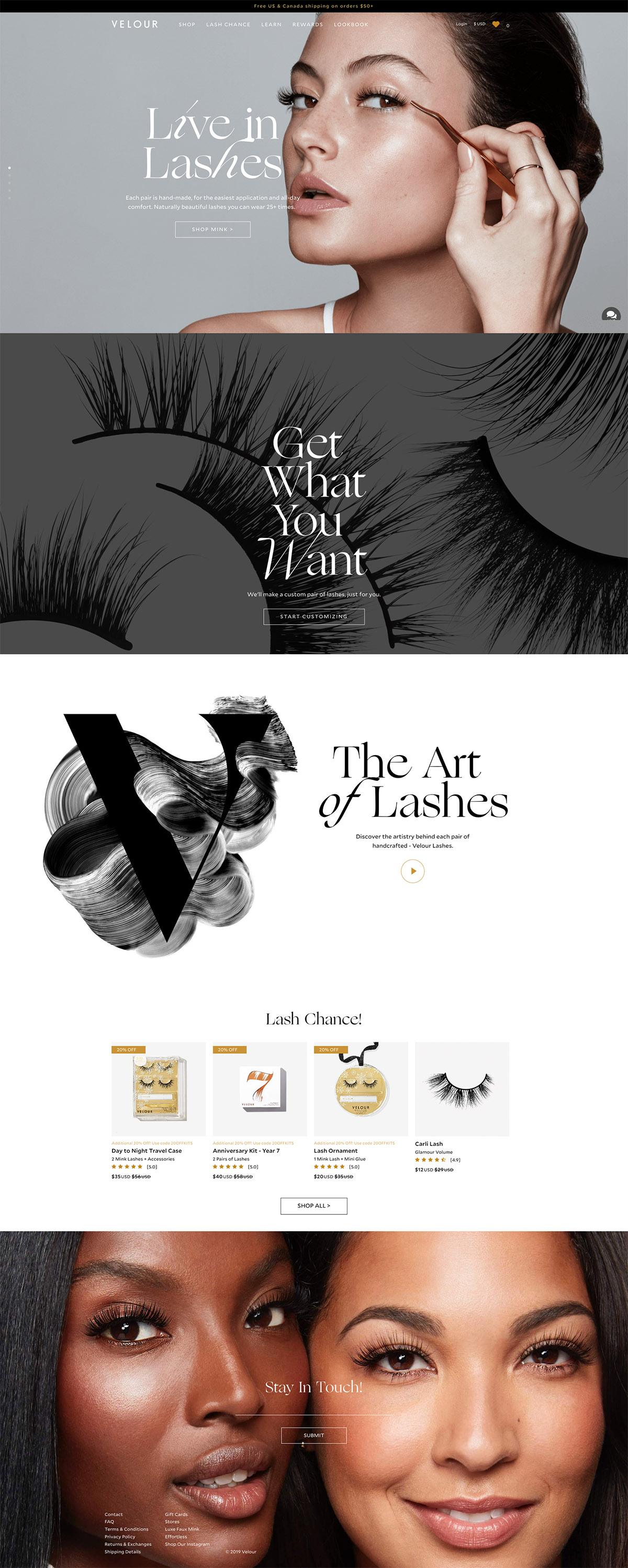 eCommerce website: Velour