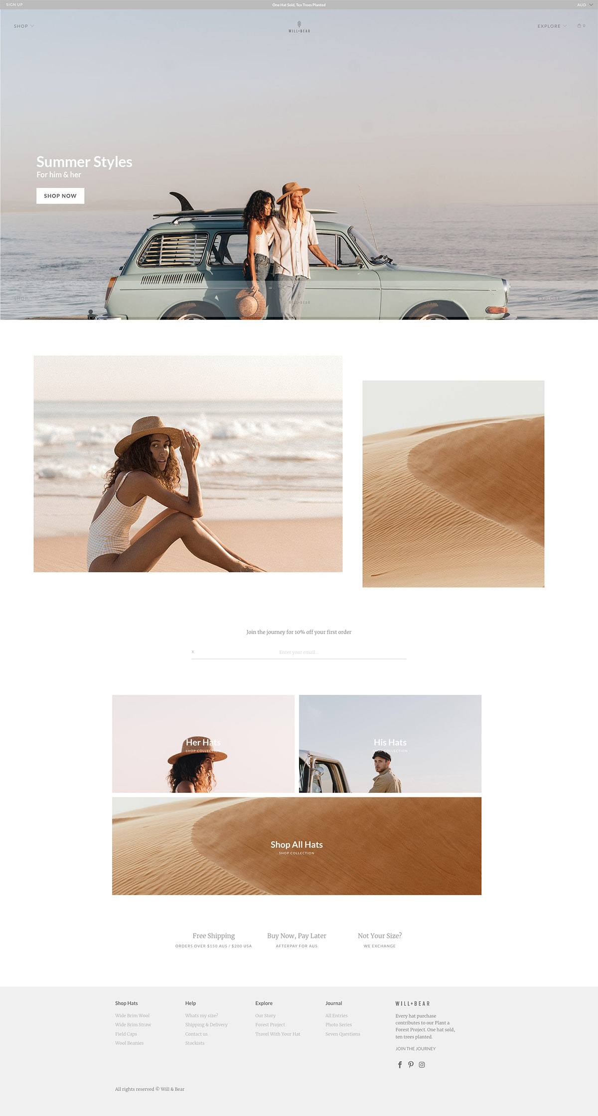 eCommerce website: Will + Bear