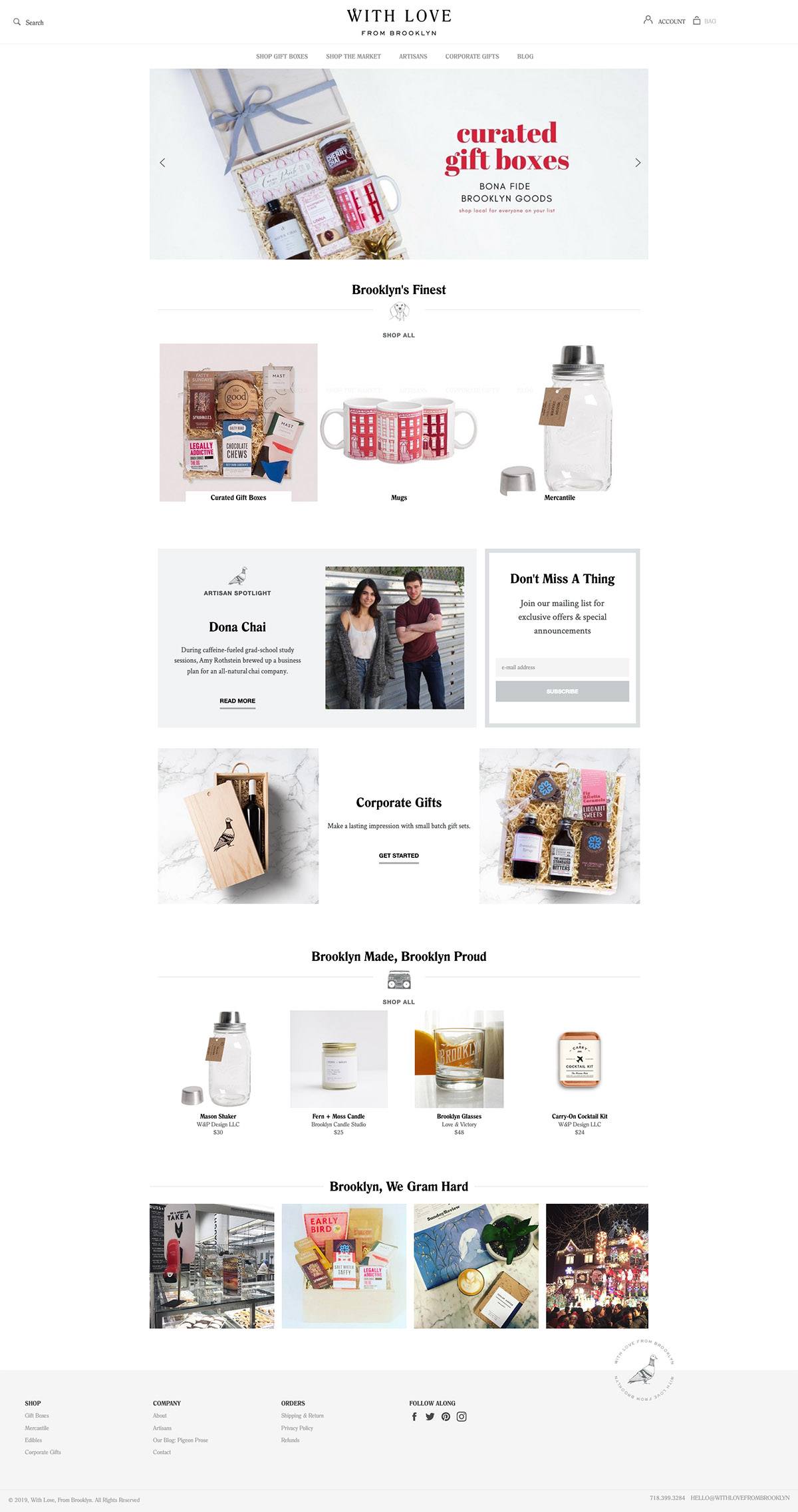 eCommerce website: With Love, From Brooklyn