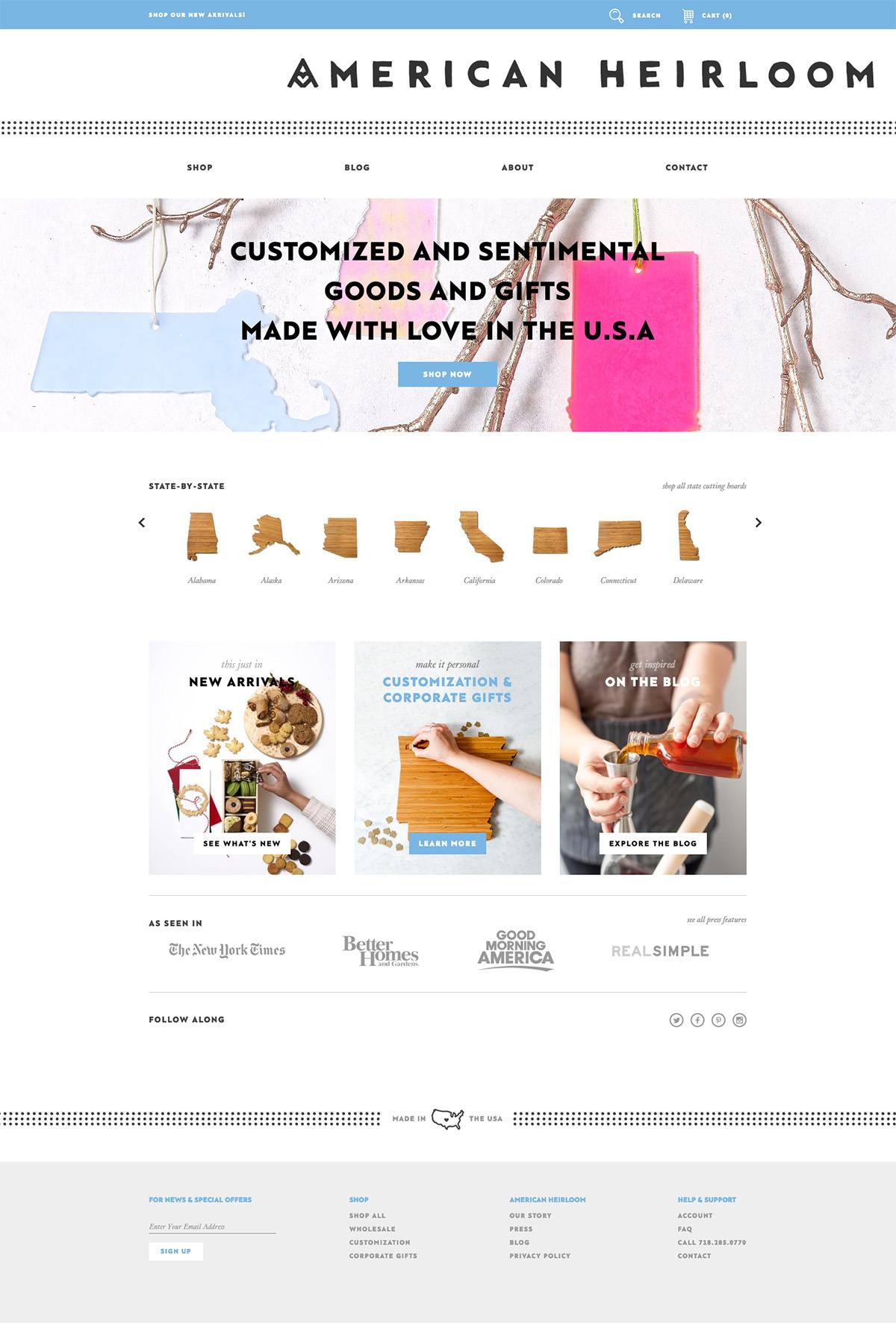 eCommerce website: AHeirloom
