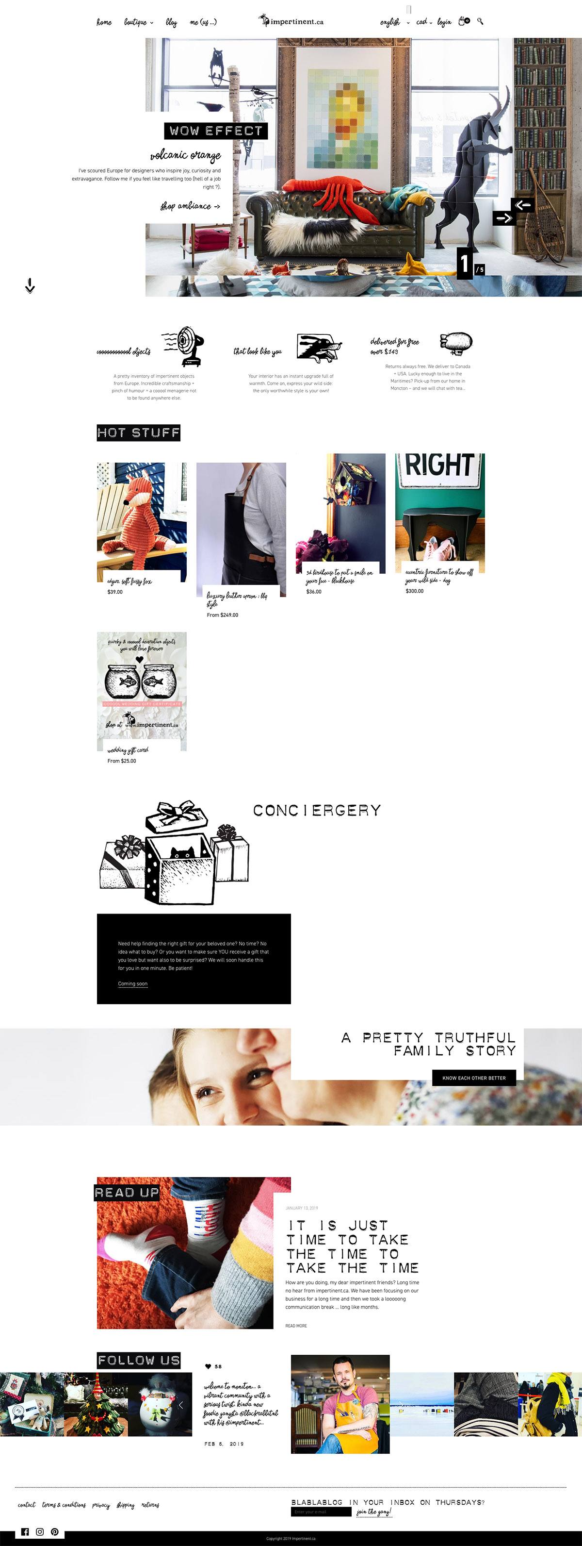 eCommerce website: impertinent.ca