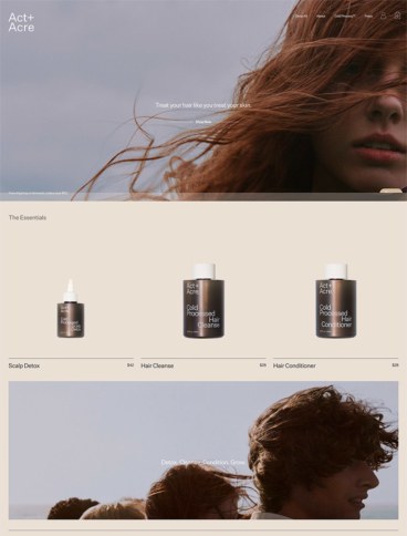 eCommerce website: Act+Acre