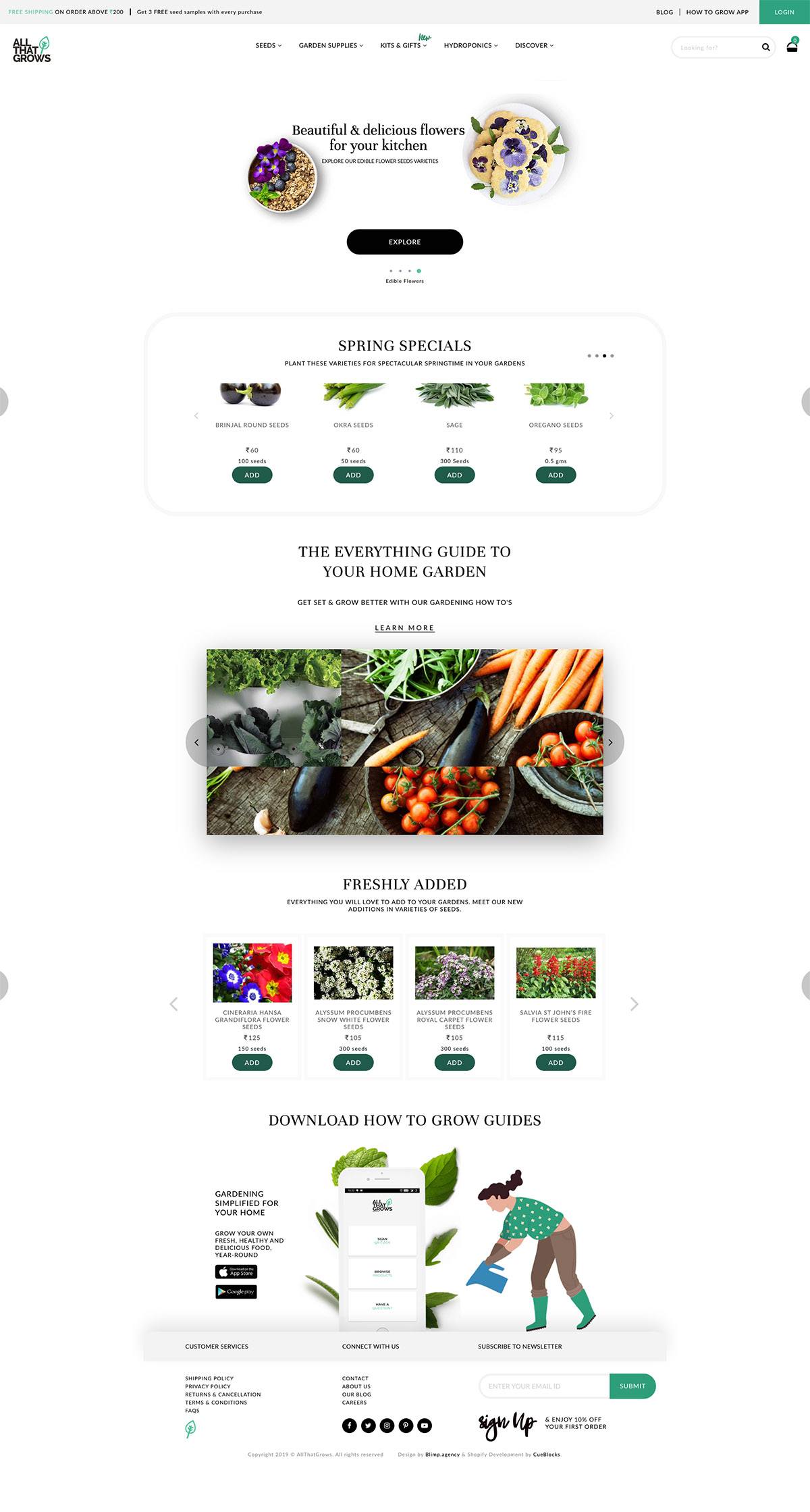eCommerce website: AllThatGrows