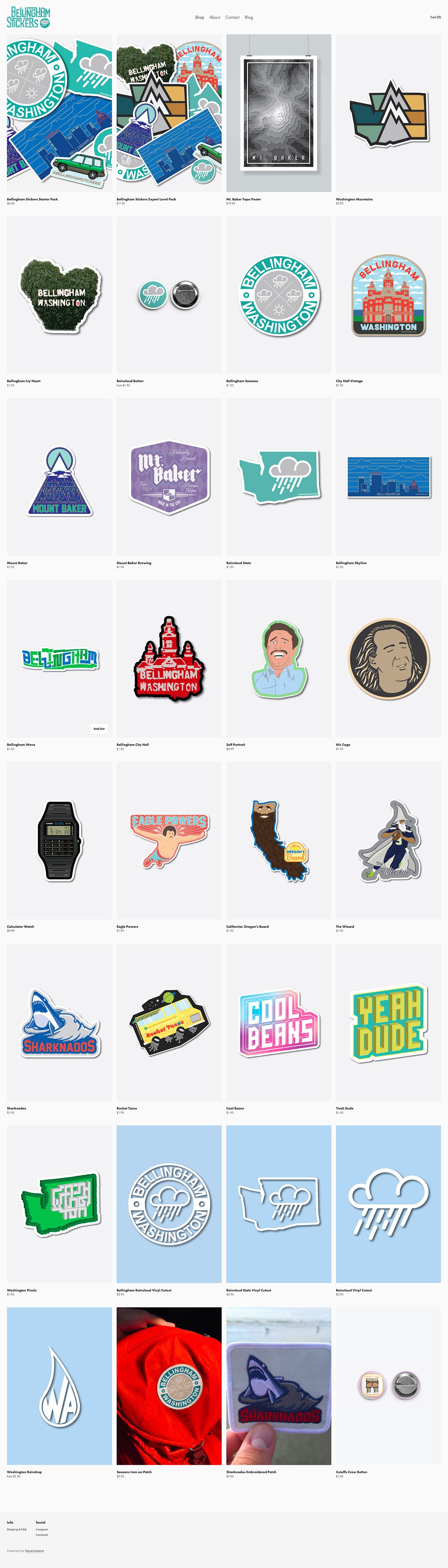 eCommerce website: Bellingham Stickers