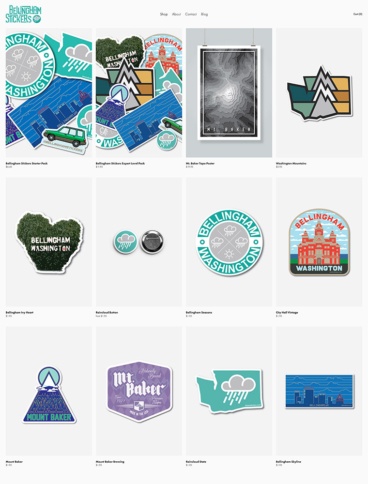 eCommerce website: Bellingham Stickers