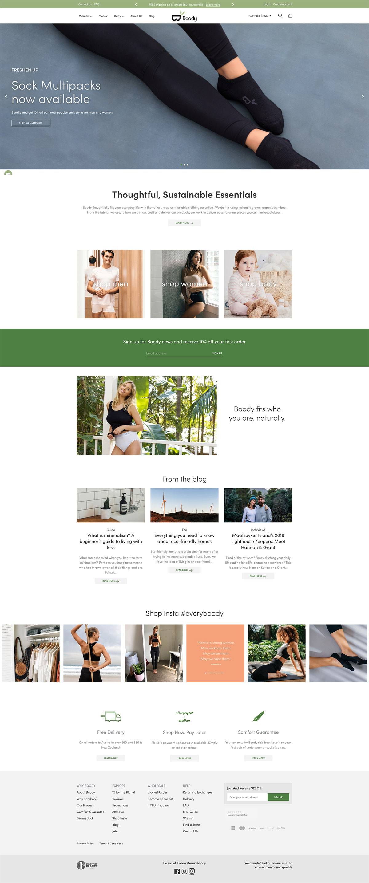 eCommerce website: Boody