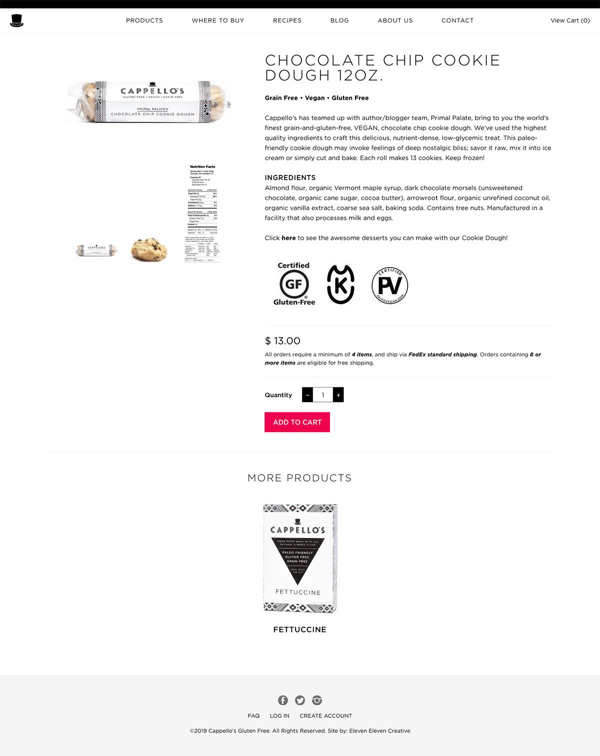 eCommerce website: Cappello’s