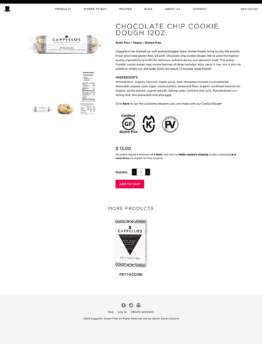 eCommerce website: Cappello’s