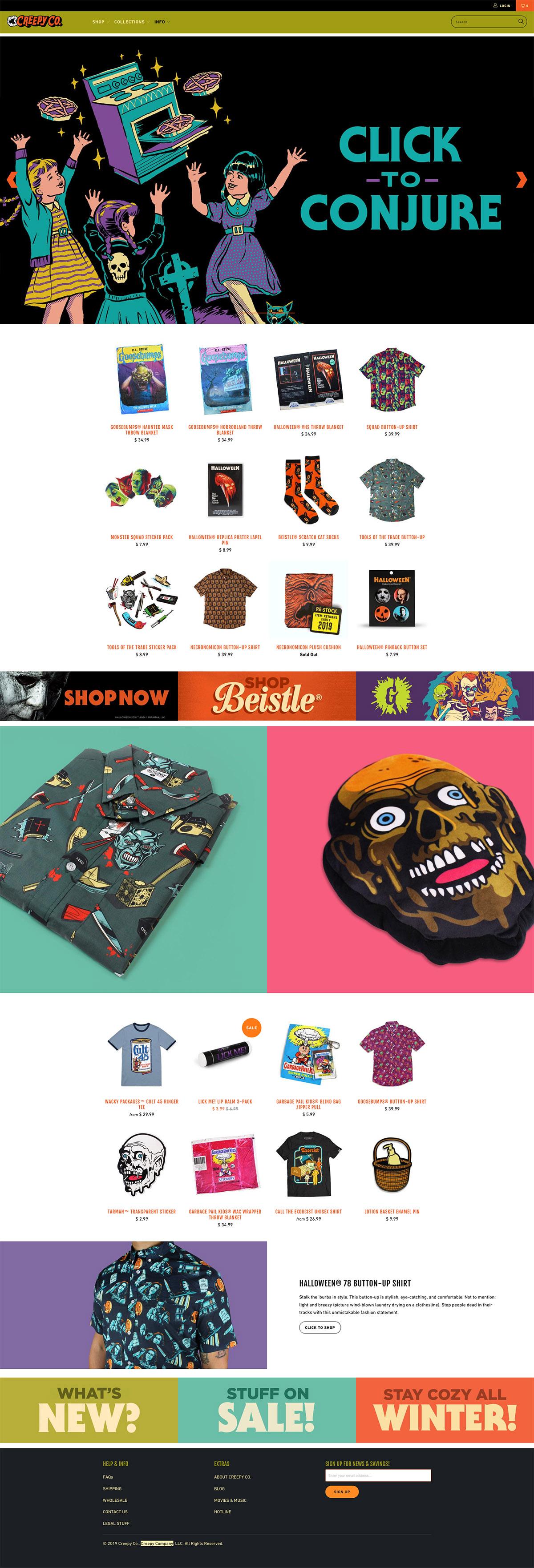 eCommerce website: Creepy Company