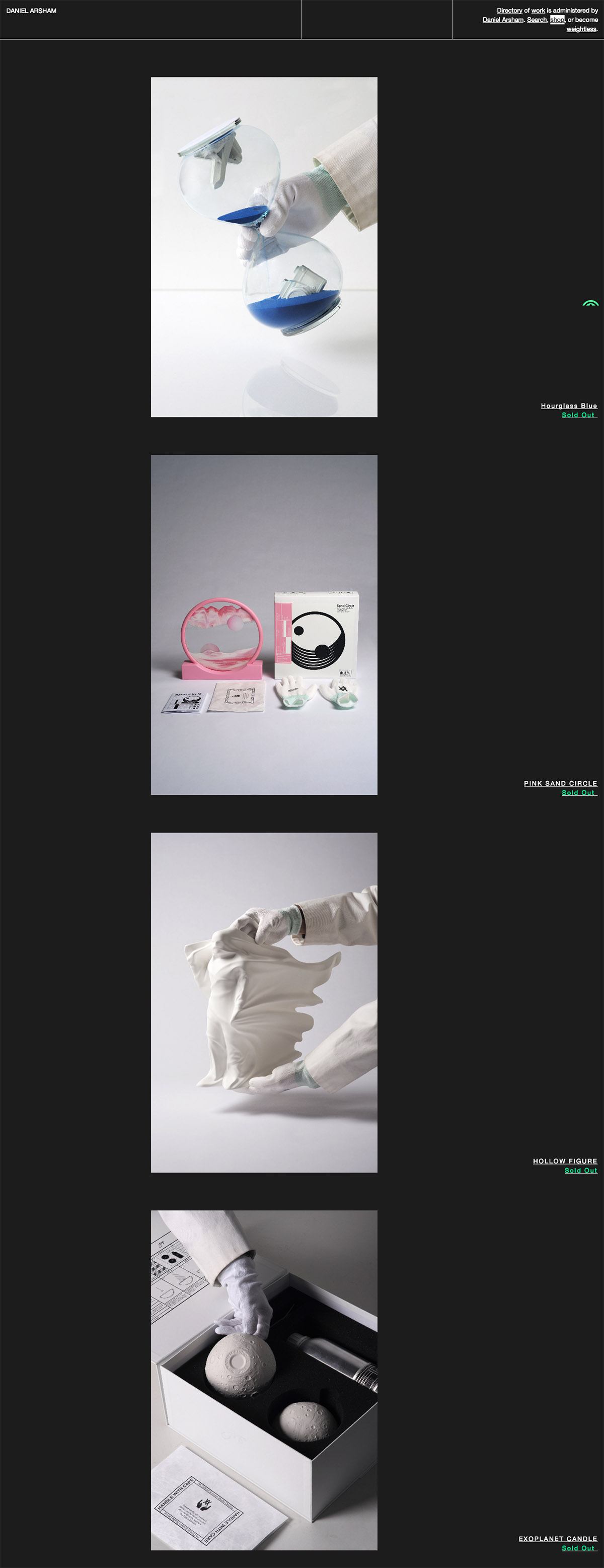 eCommerce website: Daniel Arsham Shop