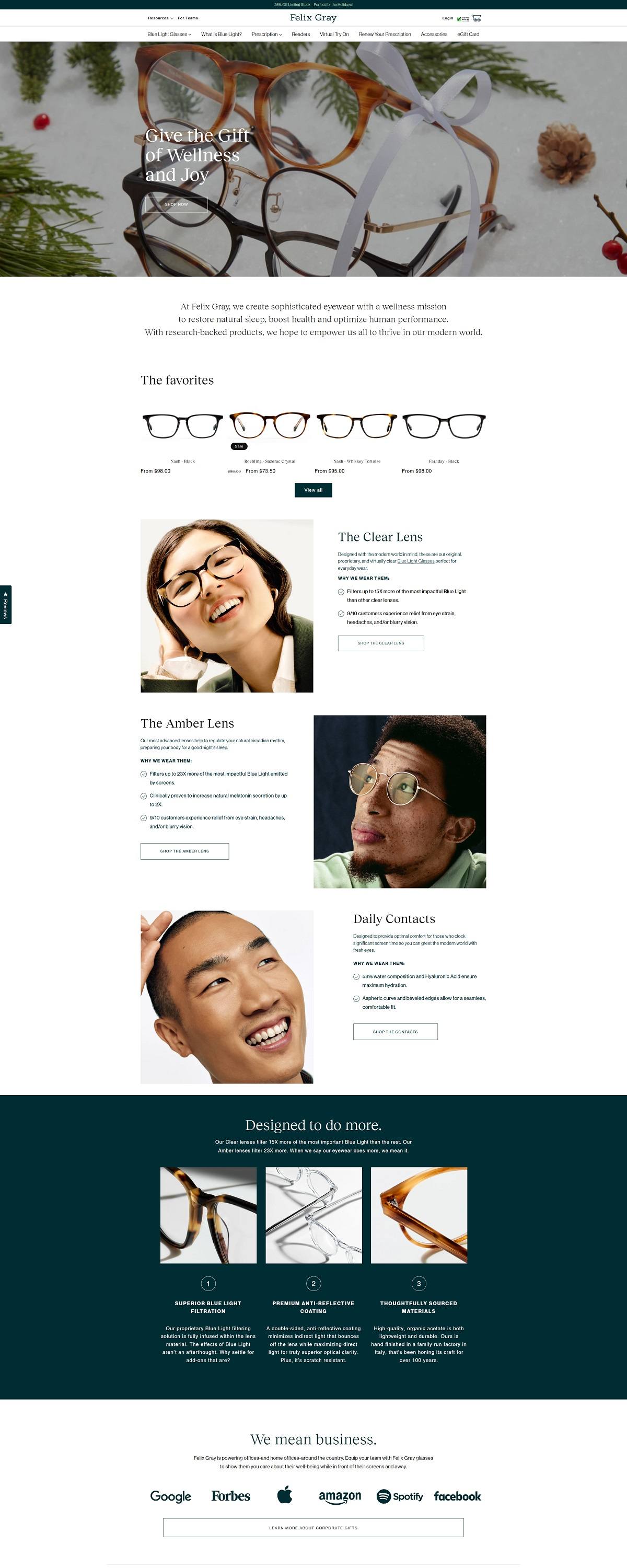 eCommerce website: Felix Gray