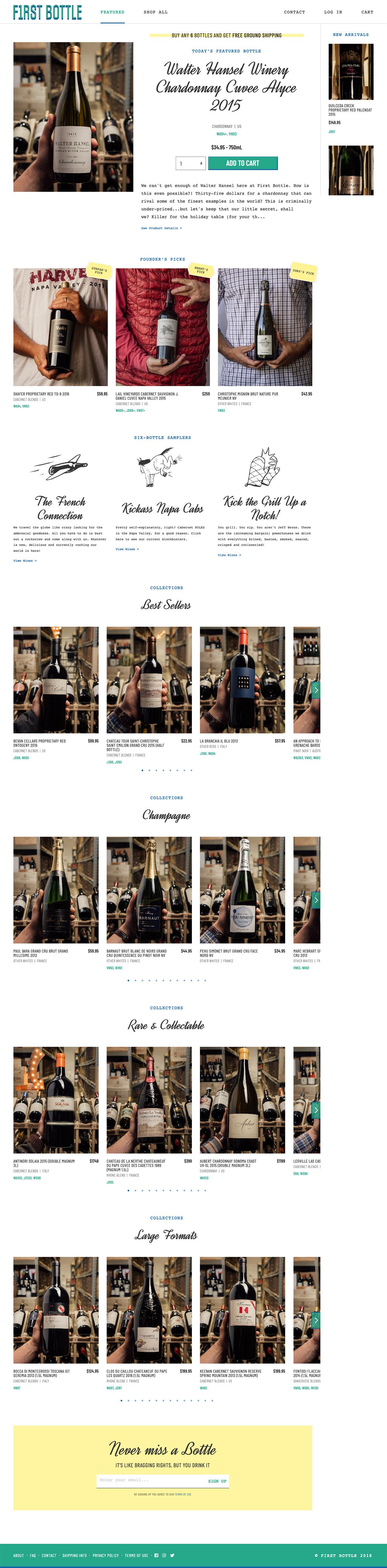 eCommerce website: First Bottle