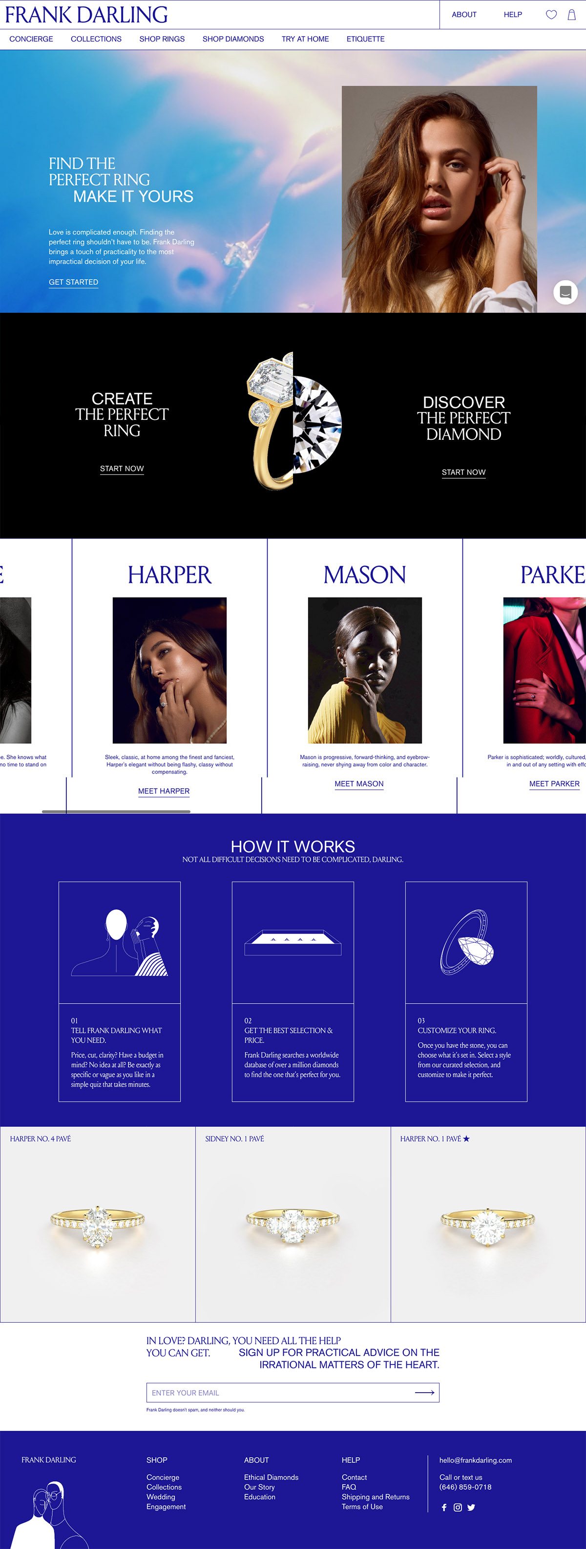 eCommerce website: Frank Darling