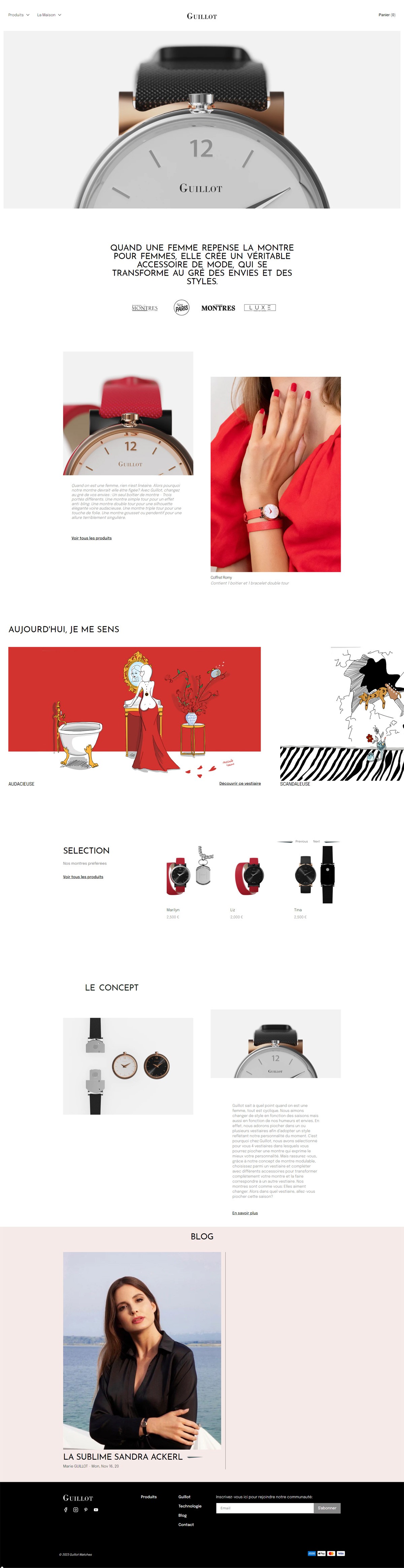 eCommerce website: Guillot Watches