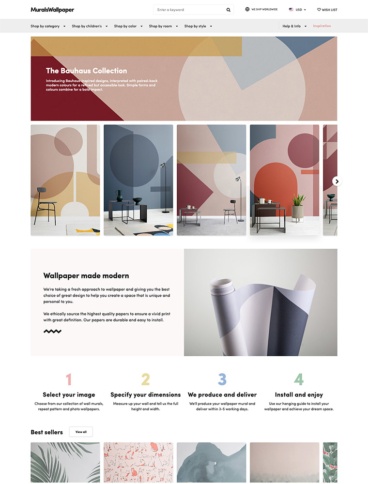 eCommerce website: Murals Wallpaper