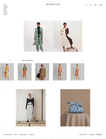 eCommerce website: Rejina Pyo