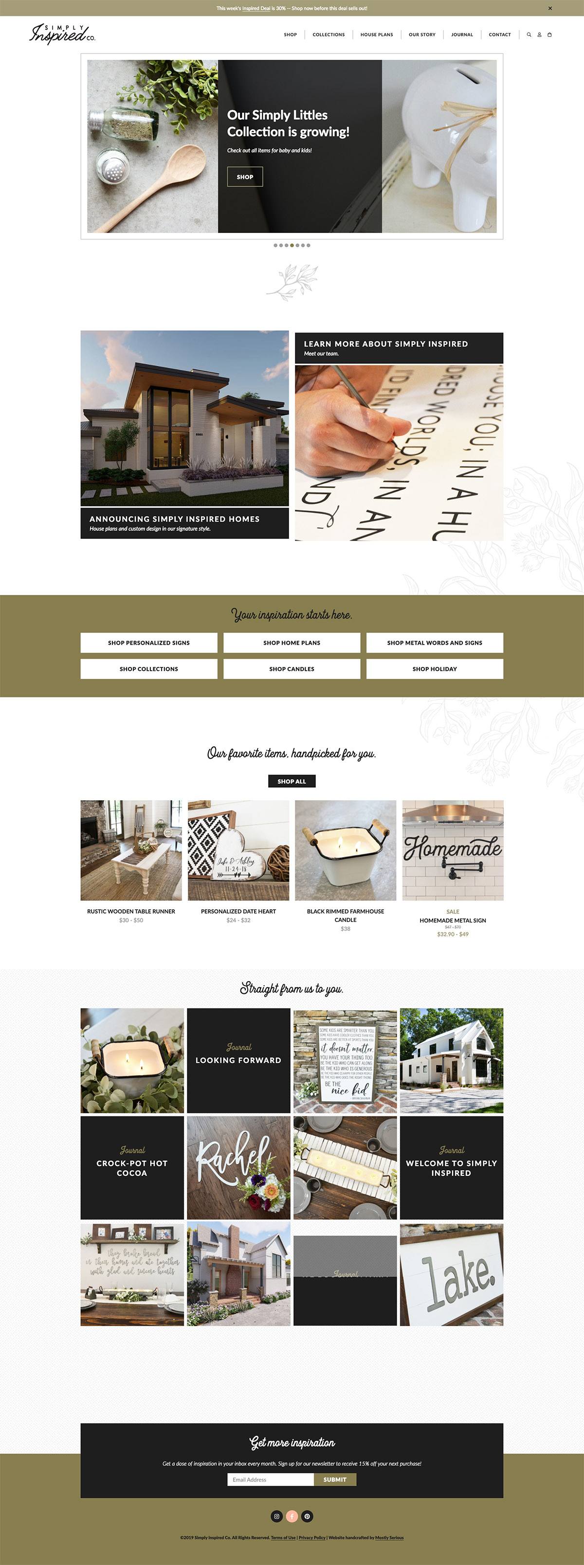 eCommerce website: Simply Inspired