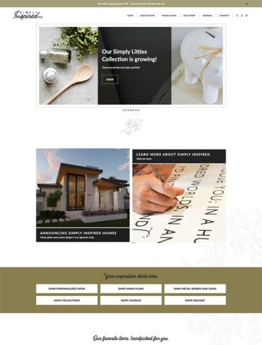 eCommerce website: Simply Inspired