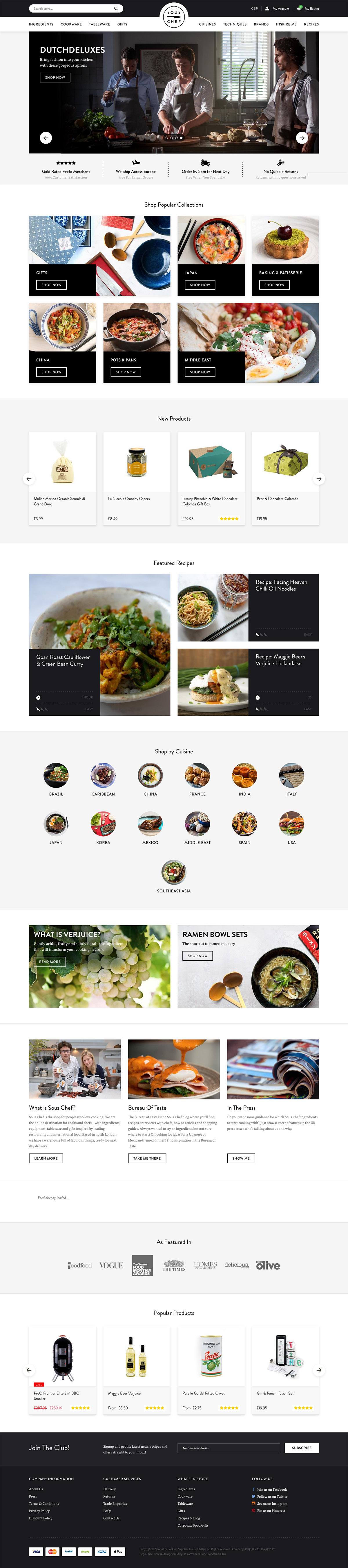 eCommerce website: Sous Chef