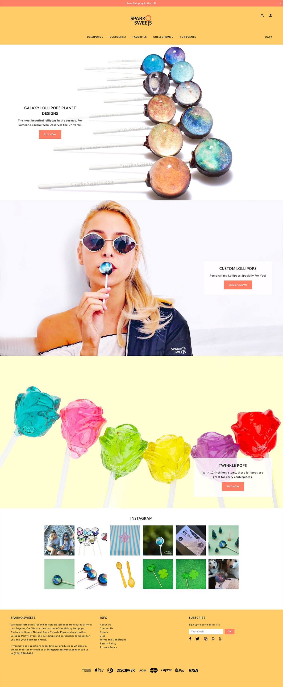 eCommerce website: Sparko Sweets