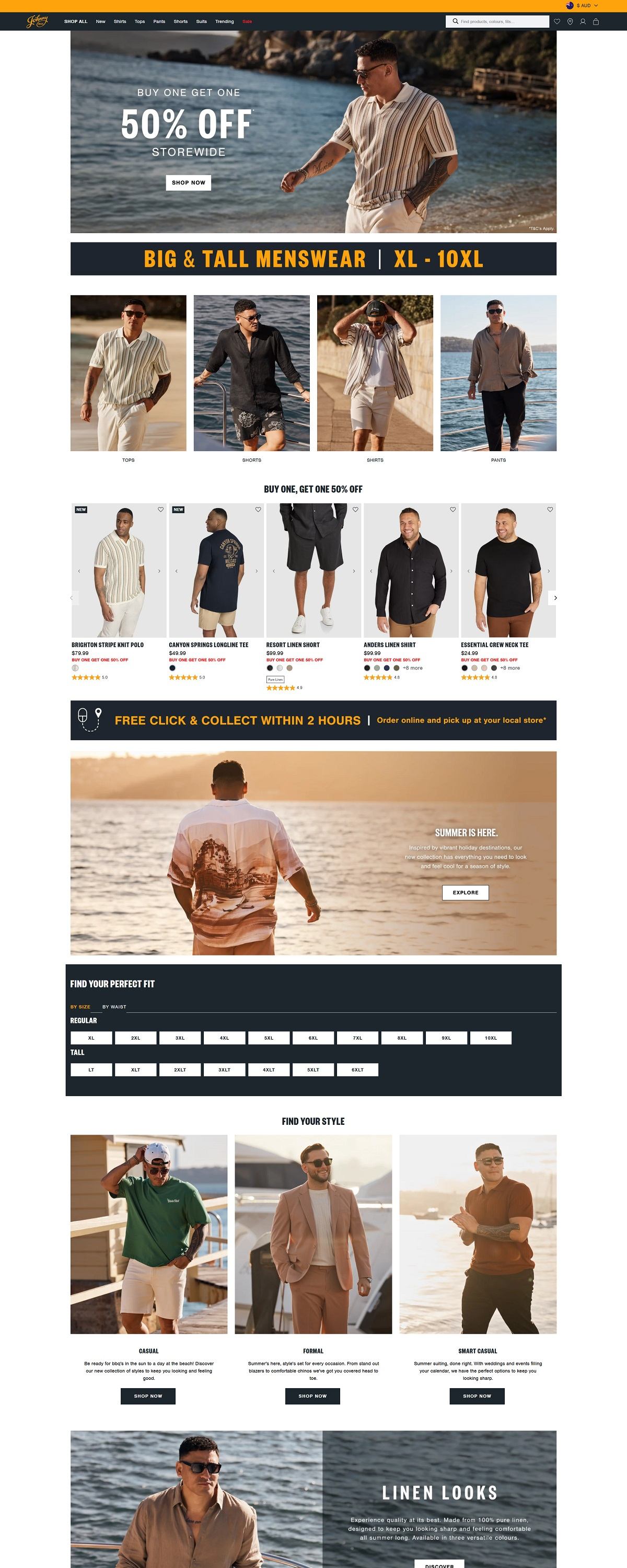 eCommerce website: Johnny Bigg