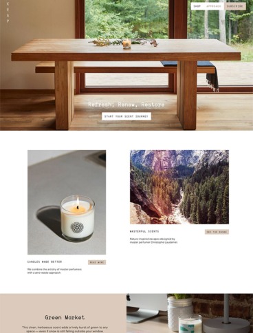 eCommerce website: Keap Candles