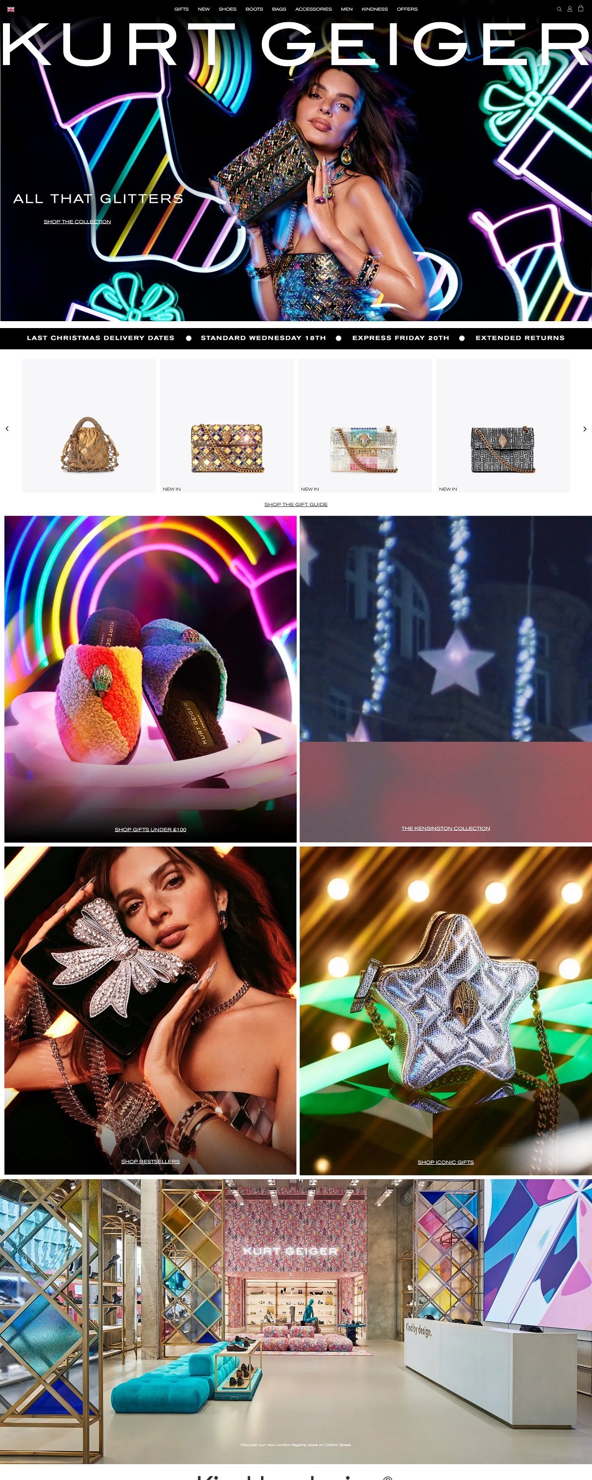 eCommerce website: Kurt Geiger