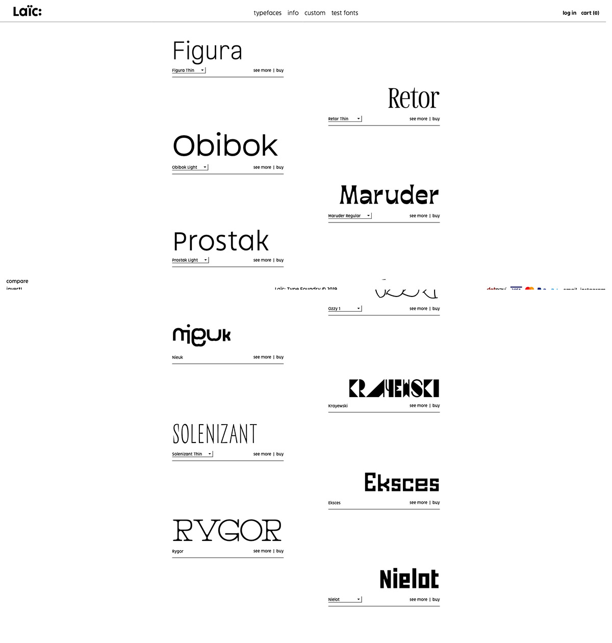 eCommerce website: Laïc: Type Foundry