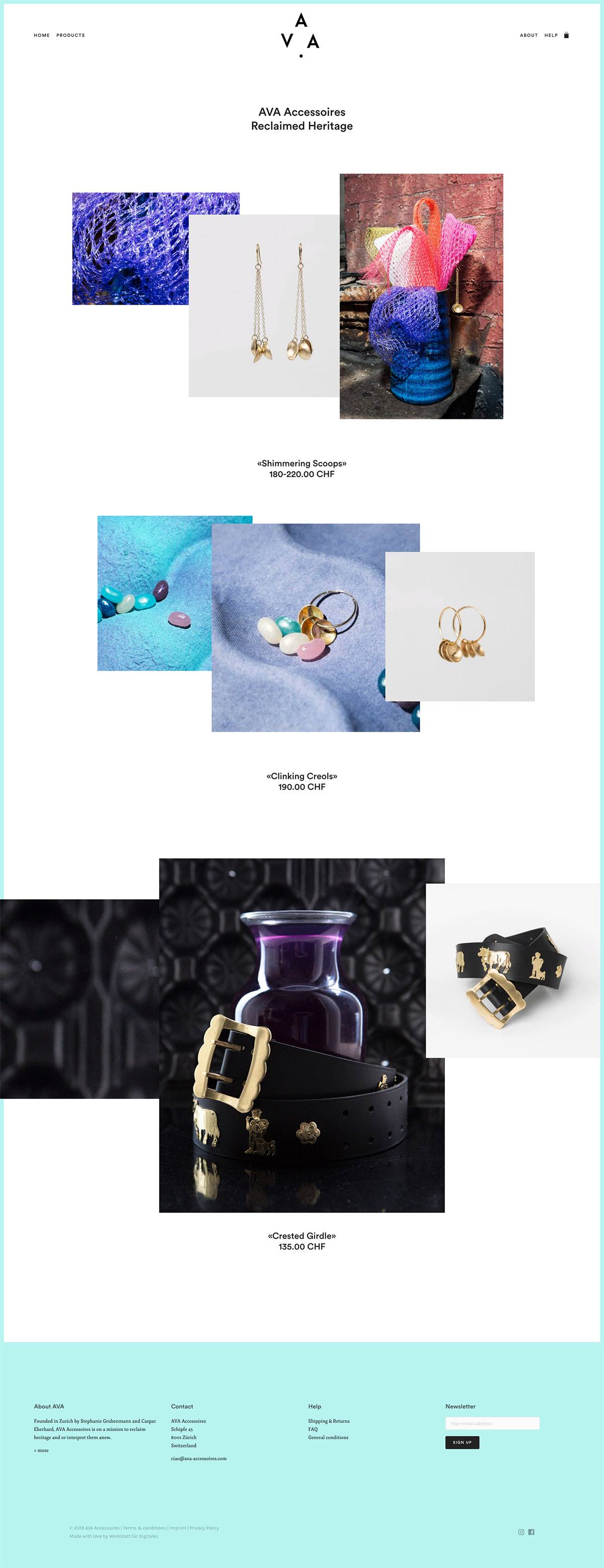 eCommerce website: AVA Accessoires