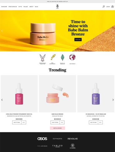 eCommerce website: BYBI Beauty
