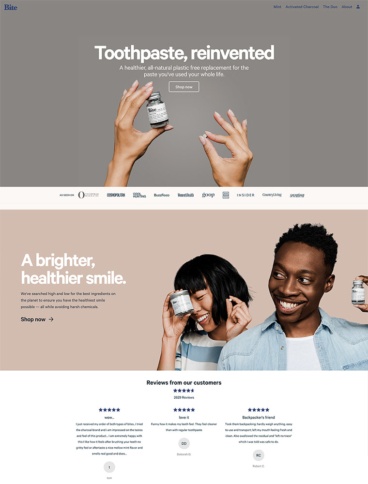 eCommerce website: Bite Toothpaste Bits