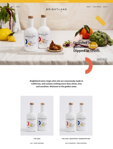 eCommerce website: Brightland