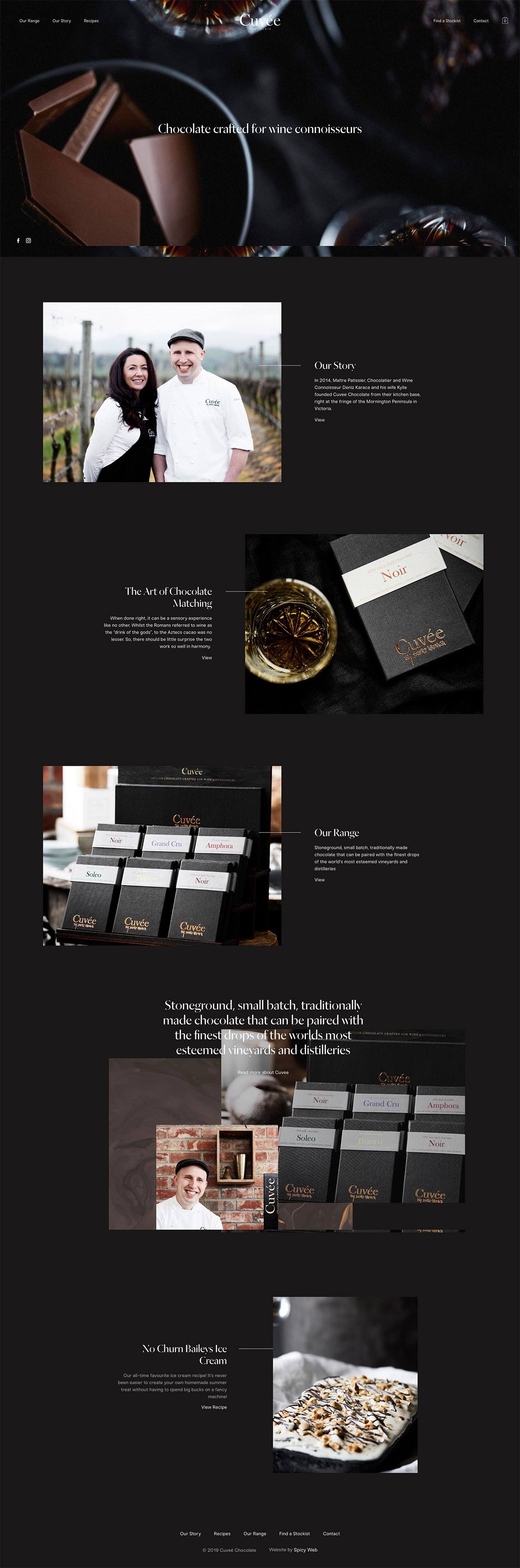 eCommerce website: Cuveé Chocolate