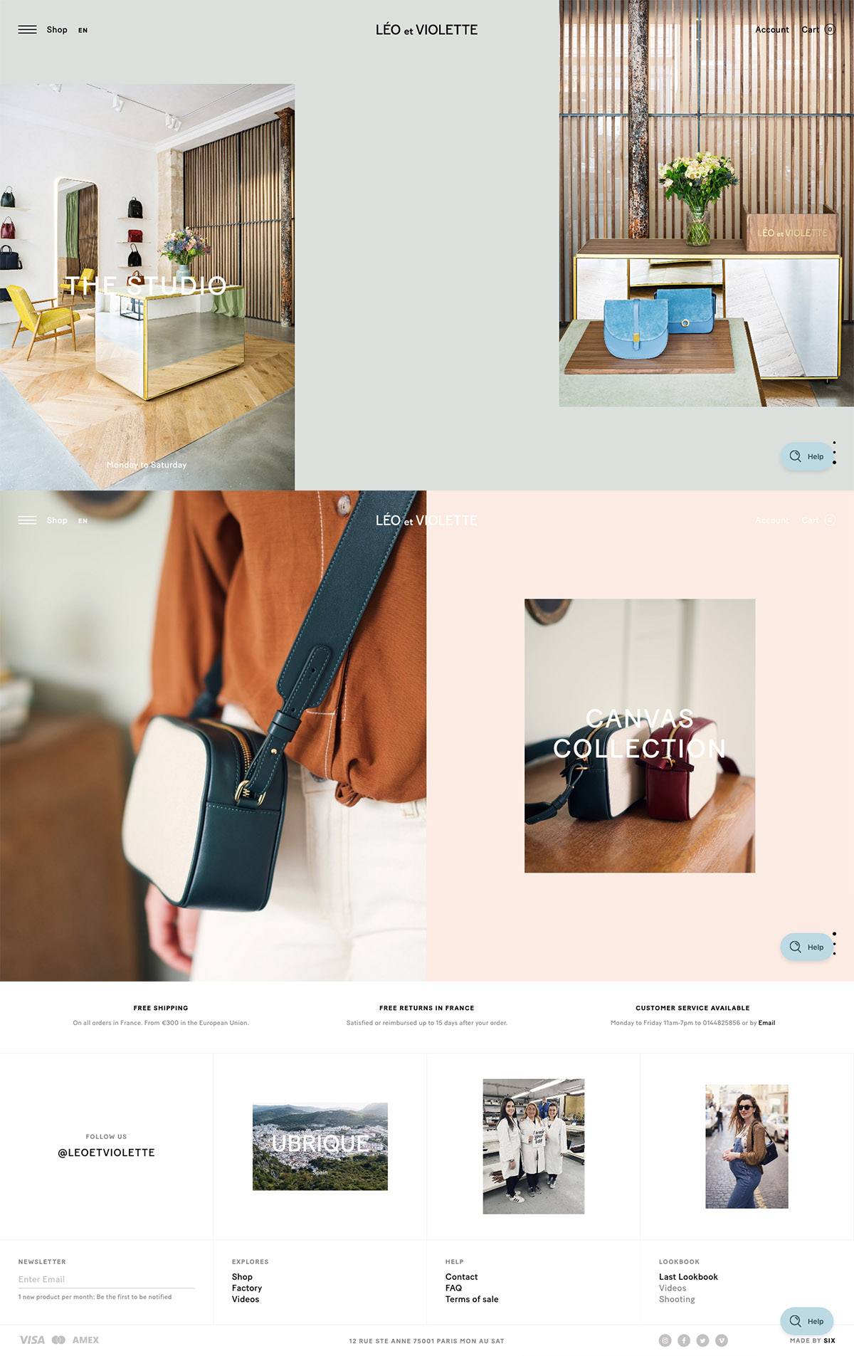 eCommerce website: Léo et Violette