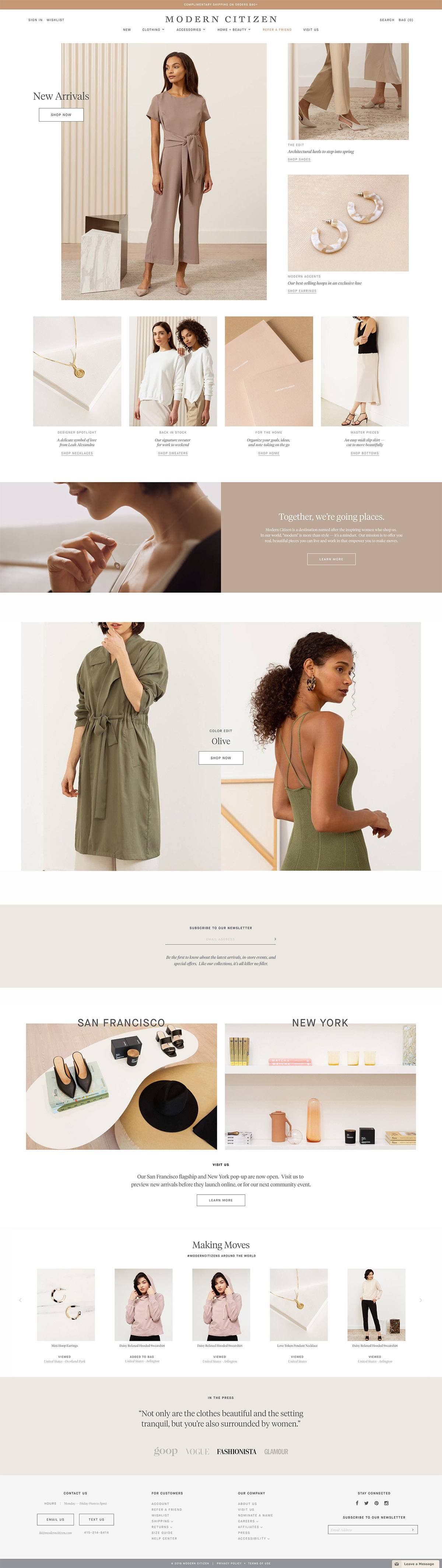 eCommerce website: Modern Citizen