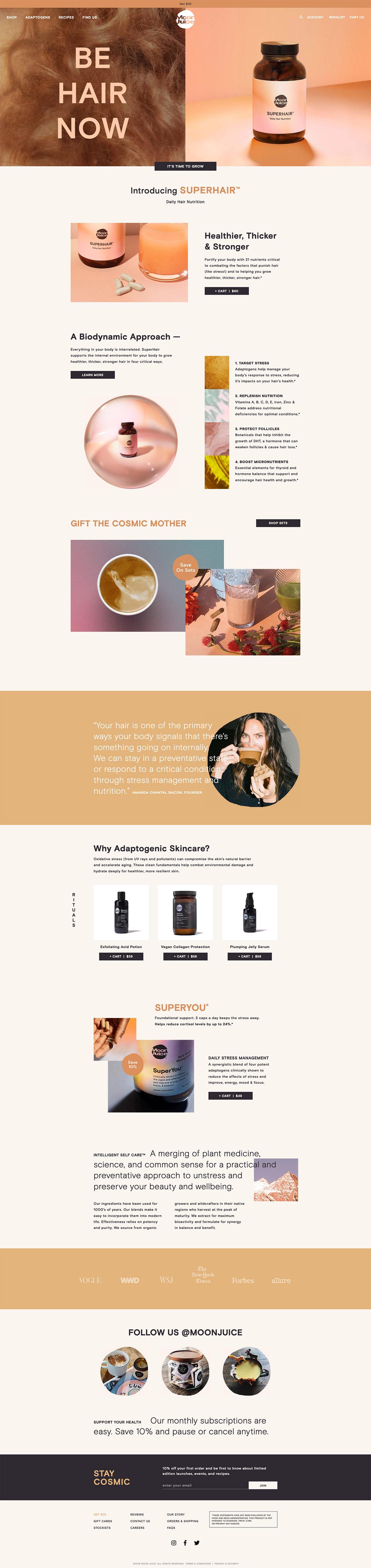 eCommerce website: Moon Juice
