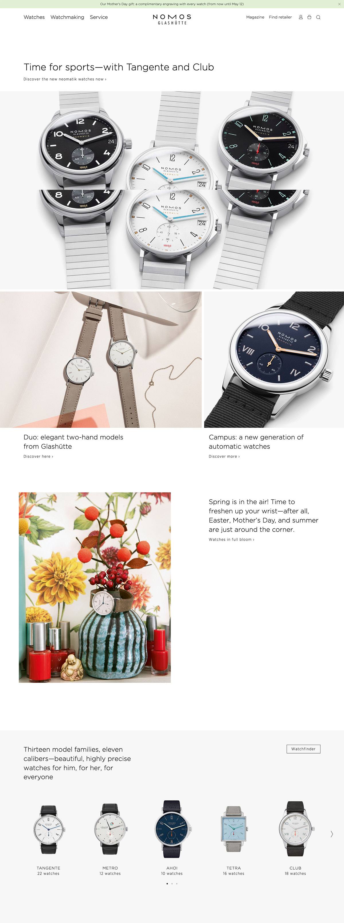 eCommerce website: NOMOS