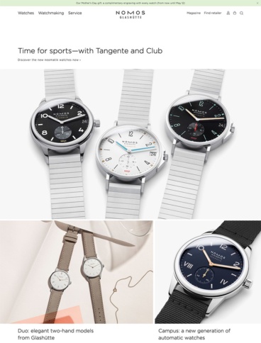 eCommerce website: NOMOS