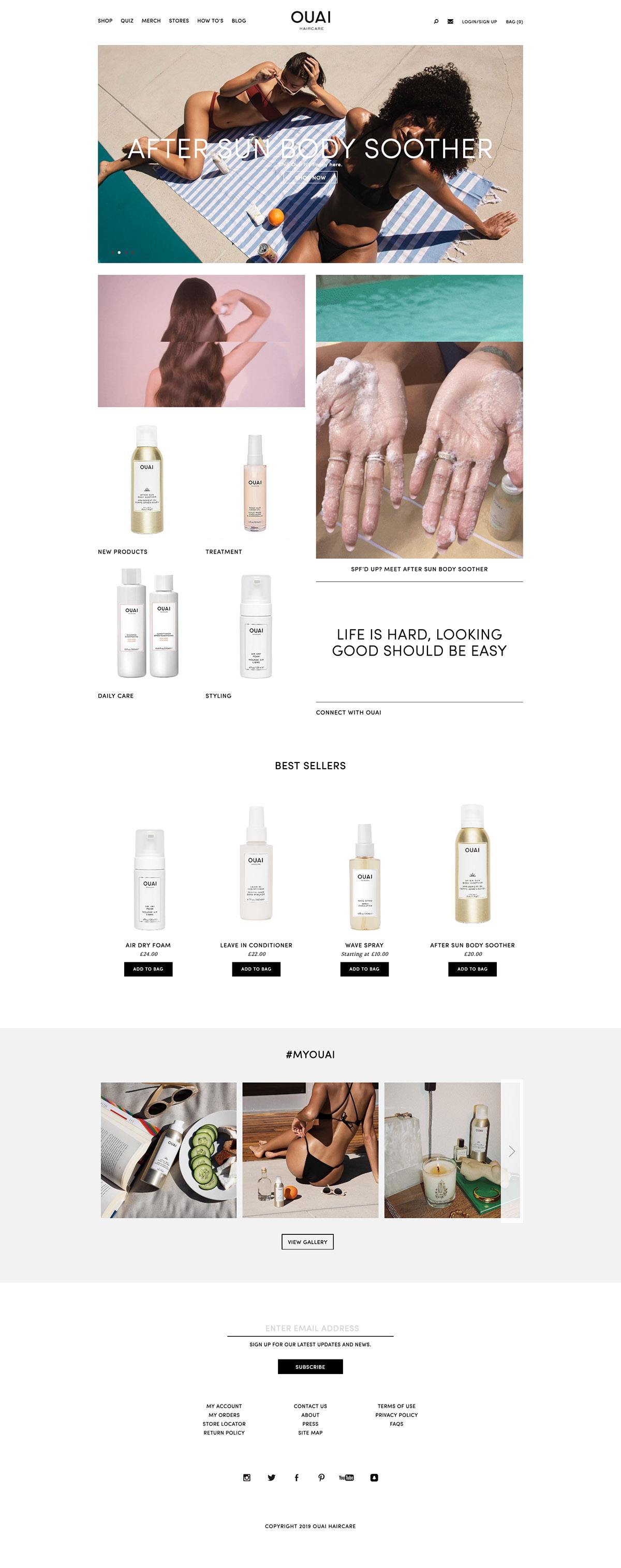 eCommerce website: OUAI