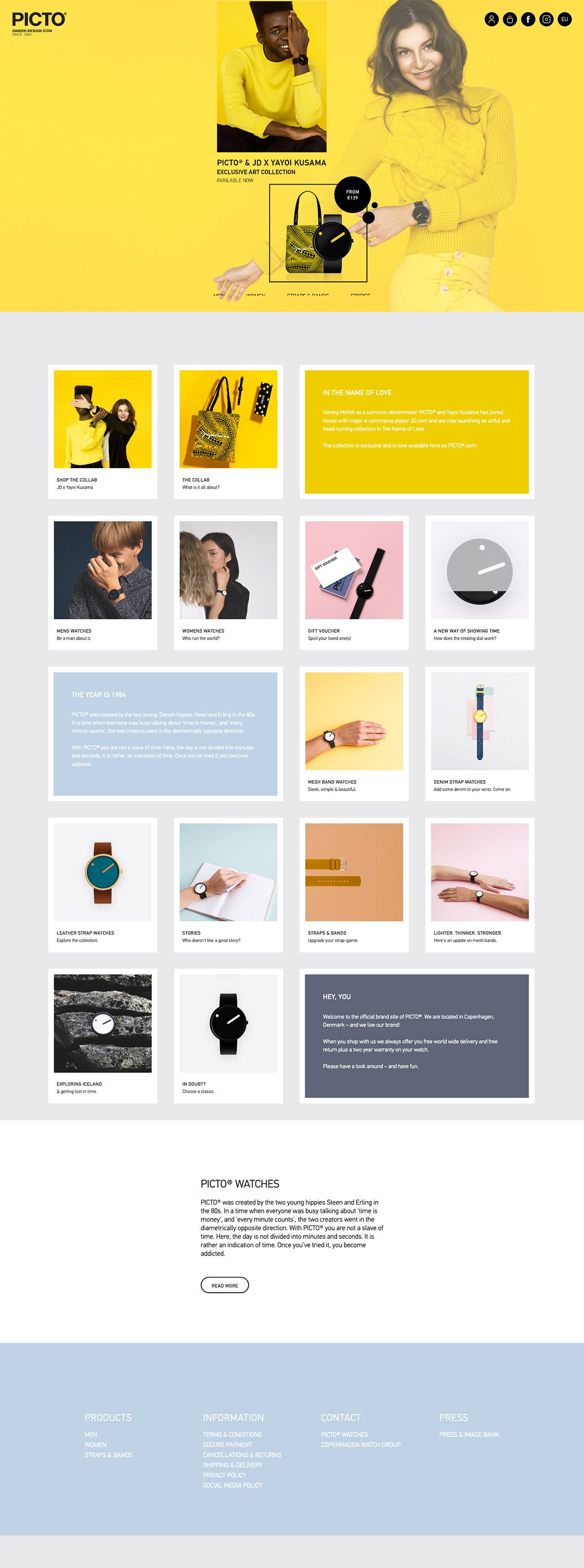 eCommerce website: PICTO Watches