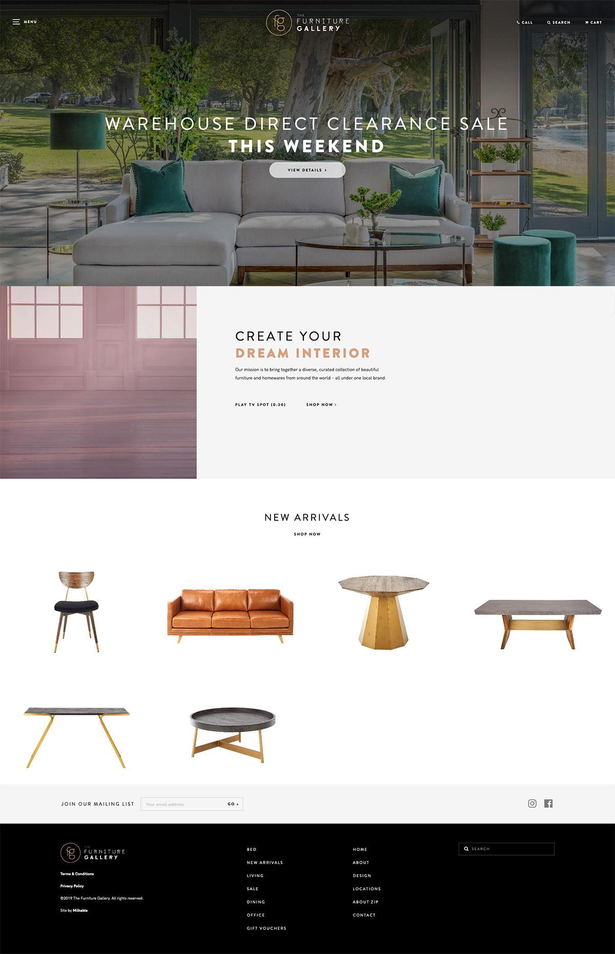 eCommerce website: The Furniture Gallery