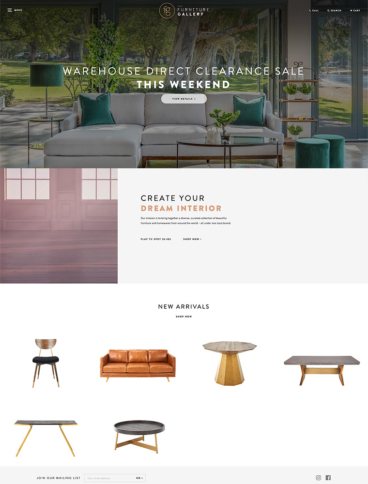 eCommerce website: The Furniture Gallery