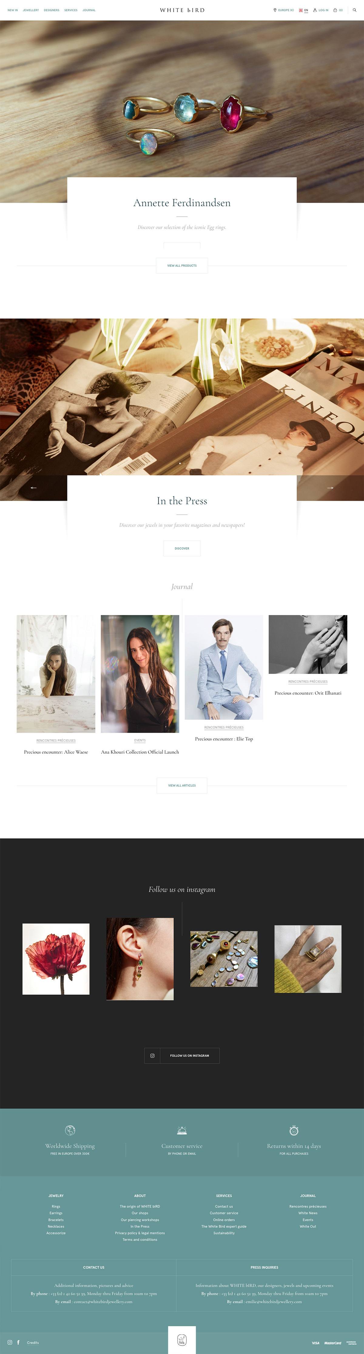 eCommerce website: WHITE bIRD